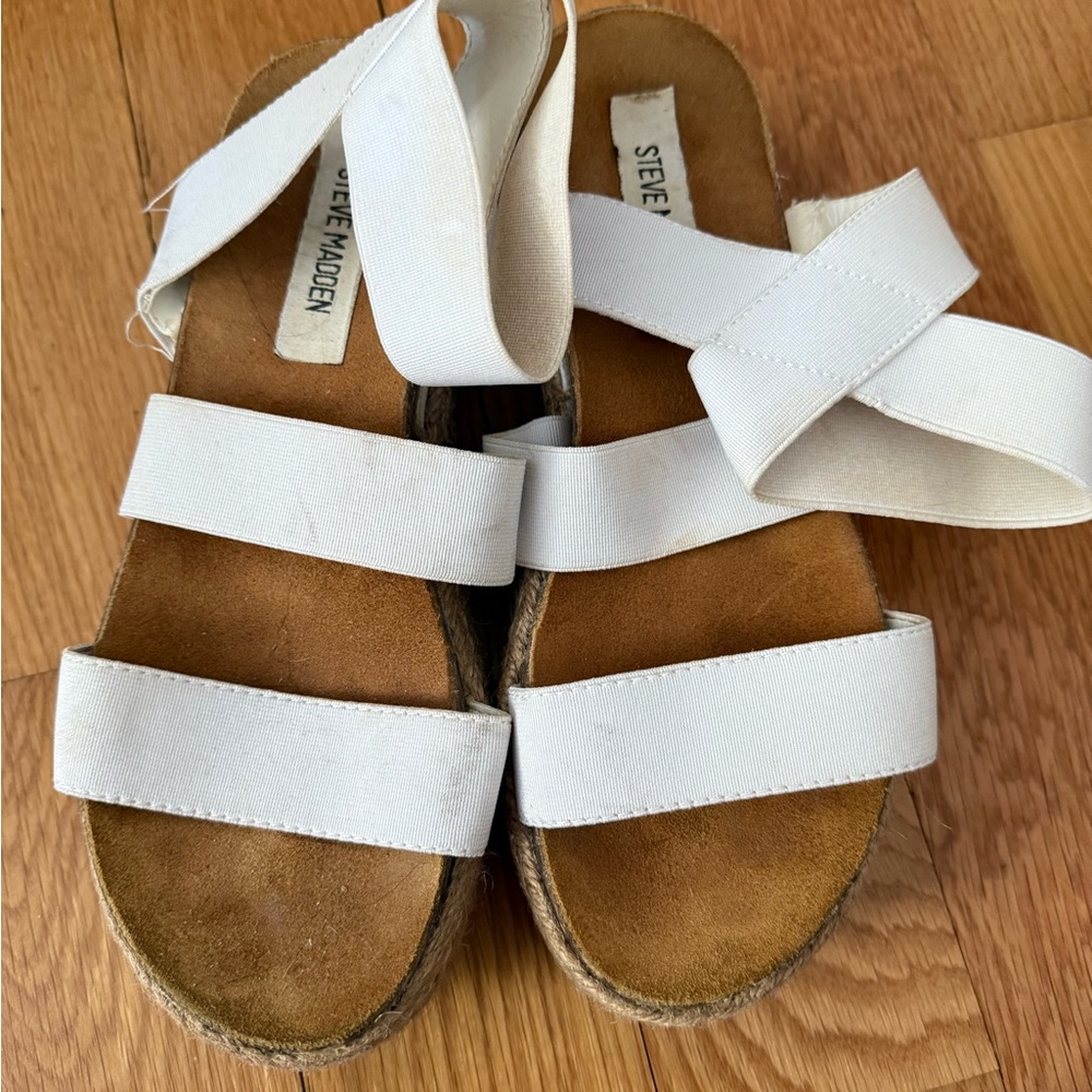 Steve Madden White Strappy Sandals
